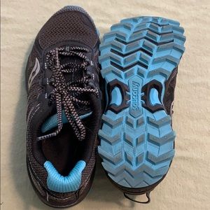 Saucony trail running shoes.